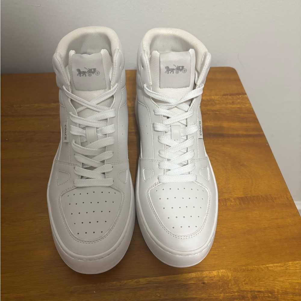 Coach Men's All-White Sneakers Size 9 - Picture 2 of 5